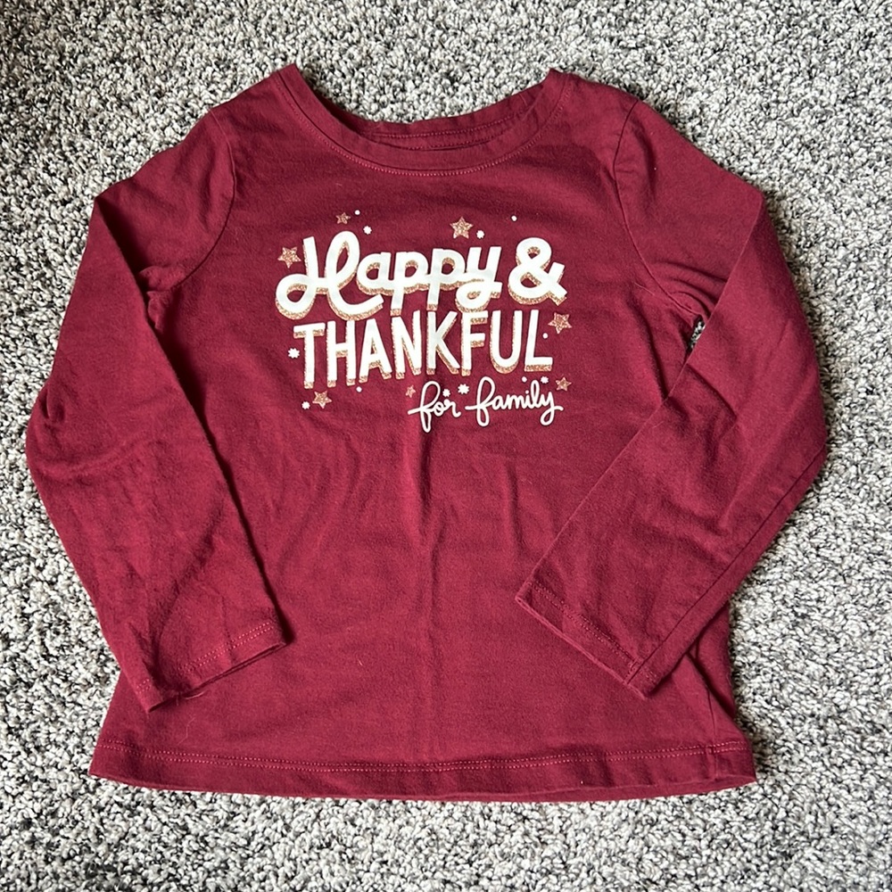 Cat and Jack “HAPPY & THANKFUL” thanksgiving tee. Long sleeve